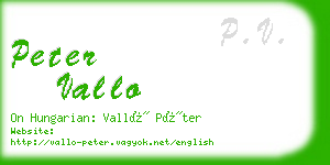 peter vallo business card